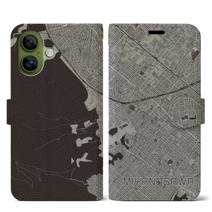 【宮の沢（北海道）】地図柄iPhoneケース（手帳タイプ）