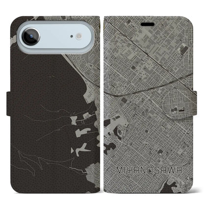 【宮の沢（北海道）】地図柄iPhoneケース（手帳タイプ）