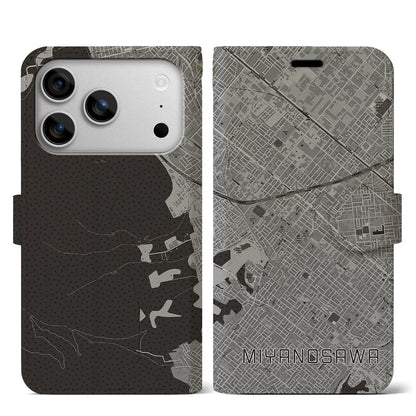 【宮の沢（北海道）】地図柄iPhoneケース（手帳タイプ）