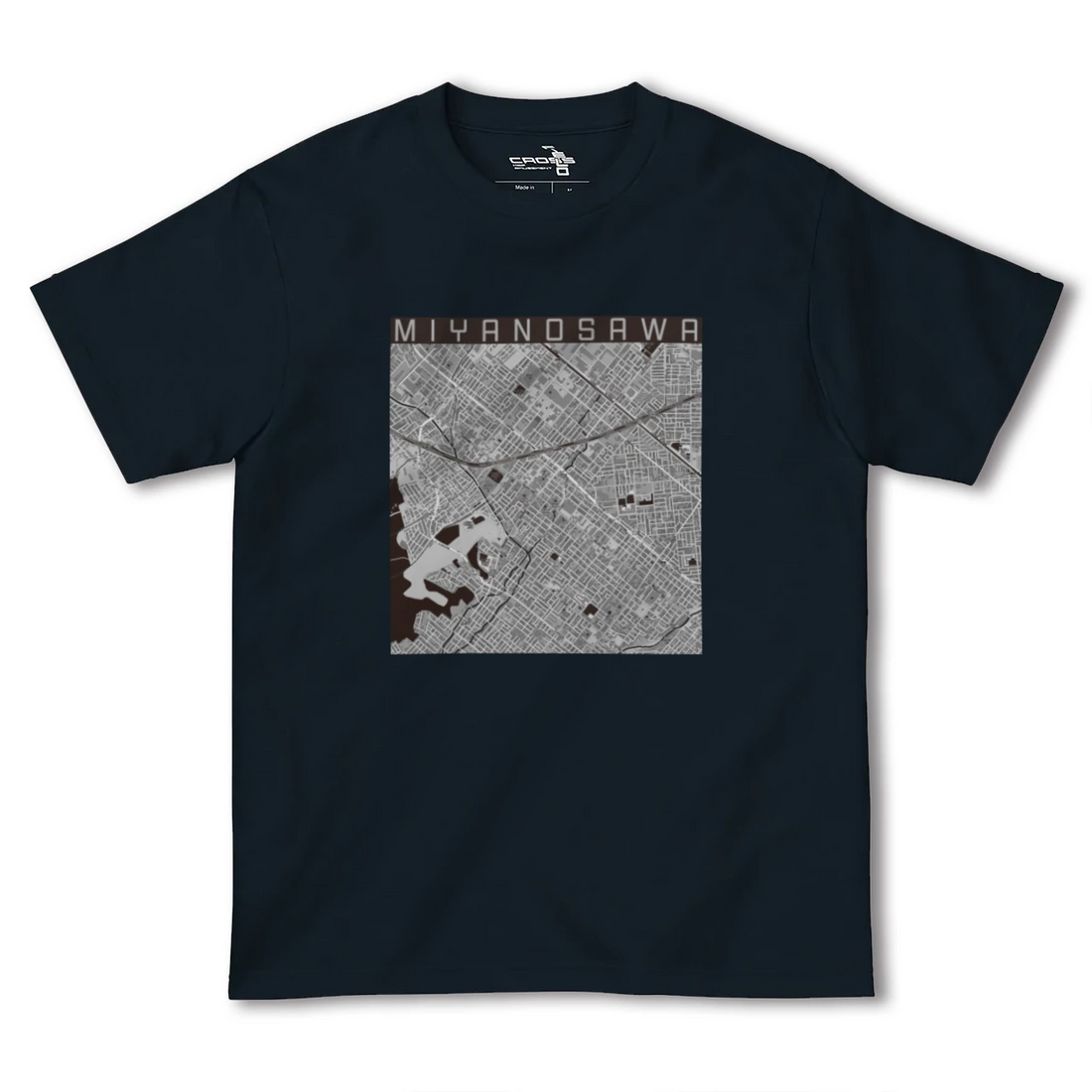 【宮の沢(北海道)】地図柄ヘビーウェイトTシャツ