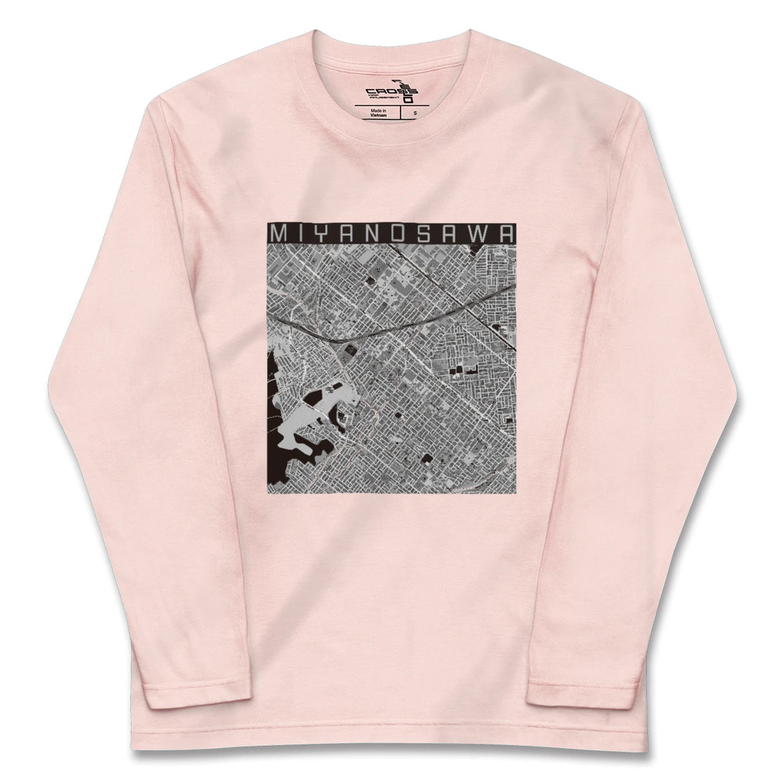 【宮の沢（北海道）】地図柄ロングスリーブTシャツ