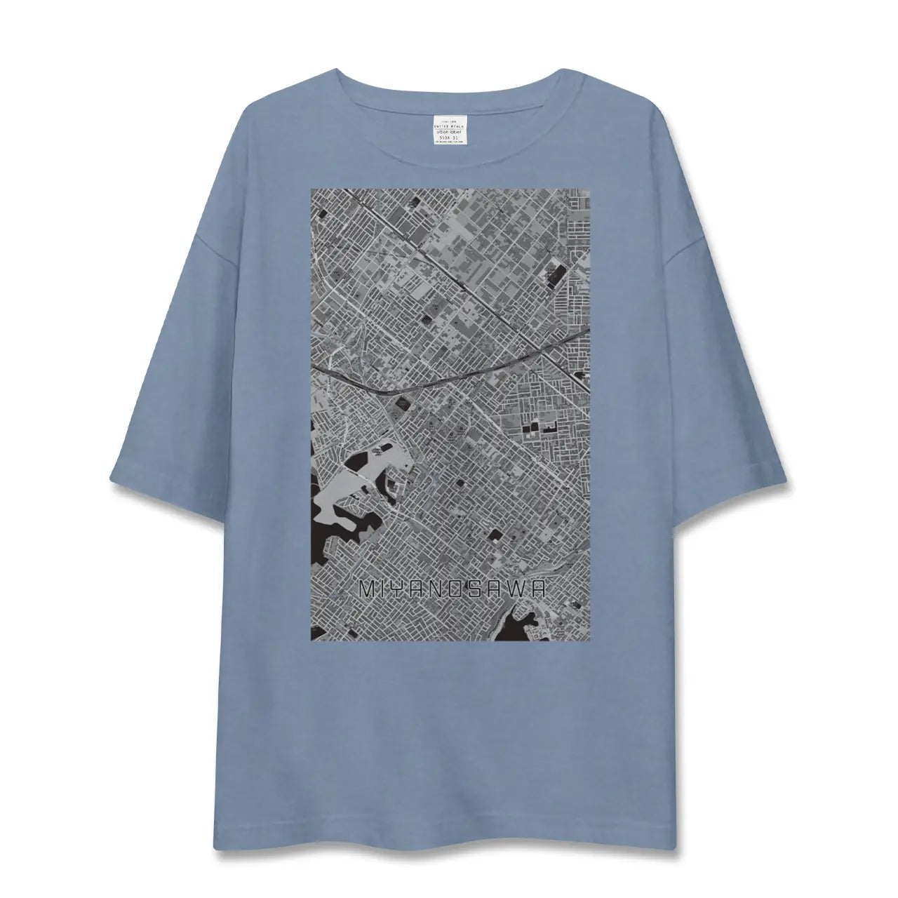 【宮の沢（北海道）】地図柄ビッグシルエットTシャツ