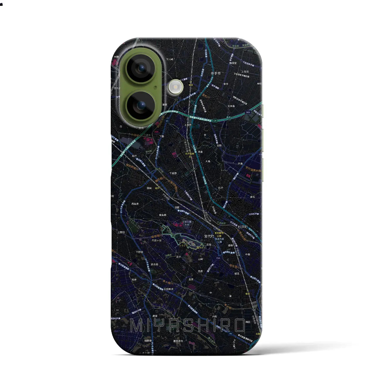 【宮代（埼玉県）】地図柄iPhoneケース（バックカバータイプ）