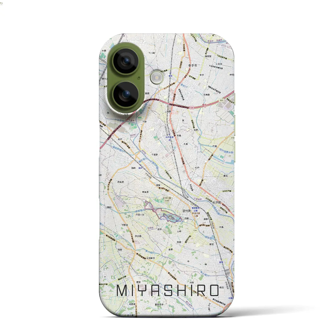 【宮代（埼玉県）】地図柄iPhoneケース（バックカバータイプ）