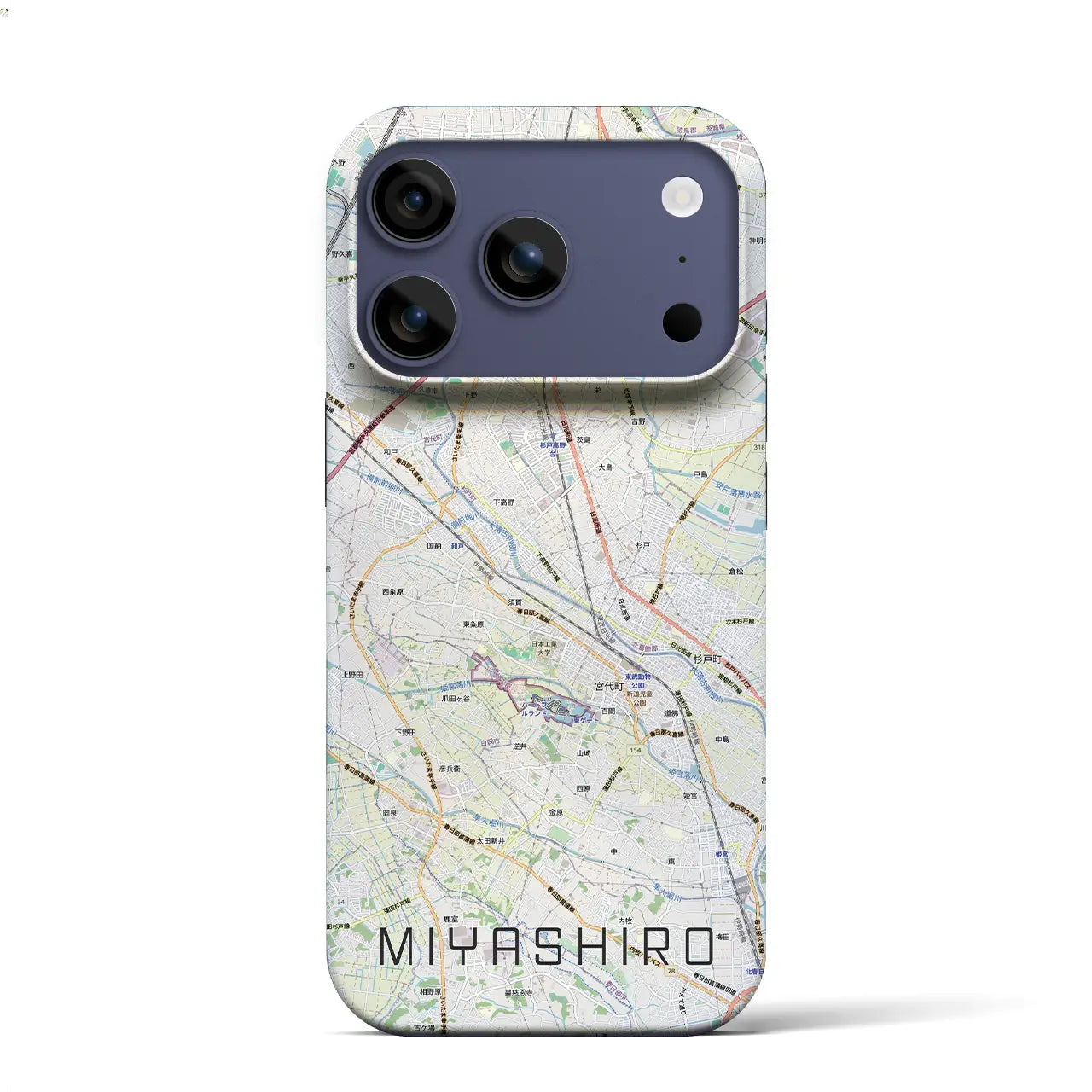 【宮代（埼玉県）】地図柄iPhoneケース（バックカバータイプ）