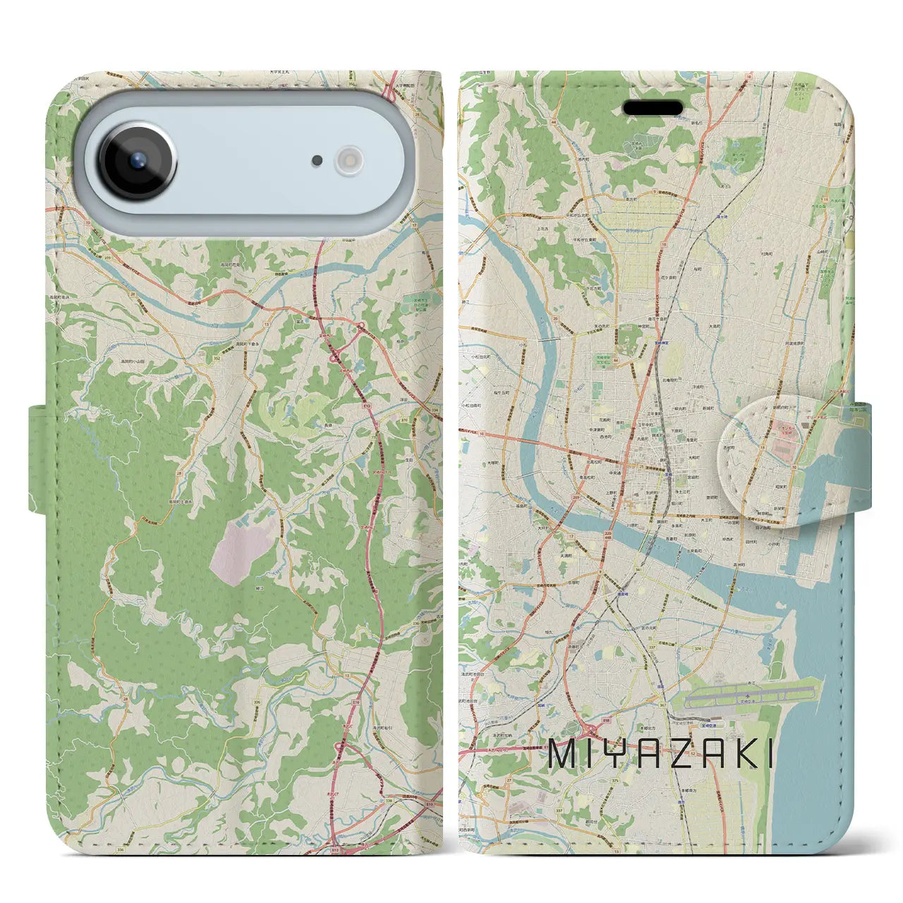 【宮崎2（宮崎県）】地図柄iPhoneケース（手帳タイプ）