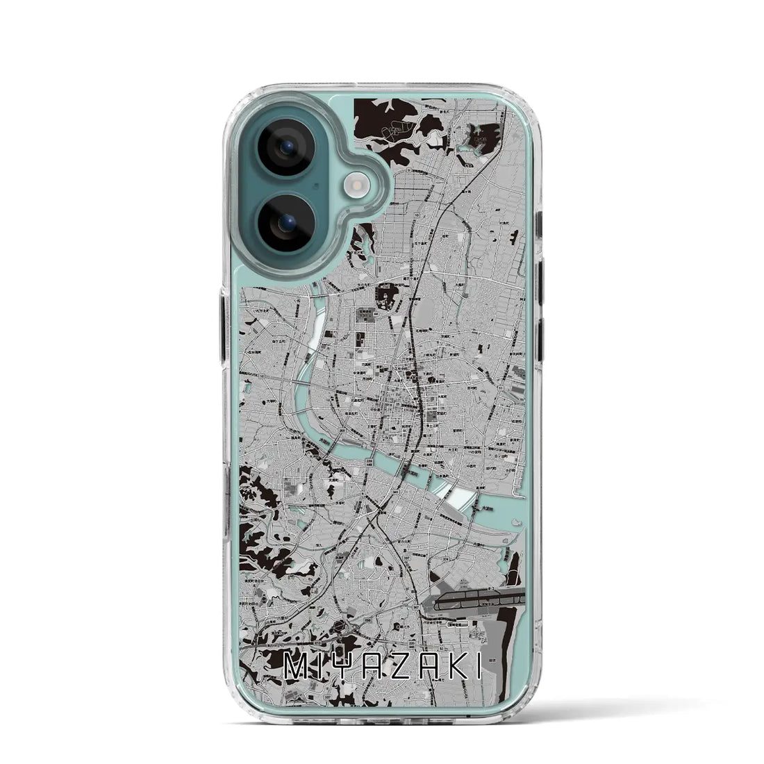 【宮崎2（宮崎県）】地図柄iPhoneケース（MagSafeタイプ）モノトーン・iPhone 16 Pro 用