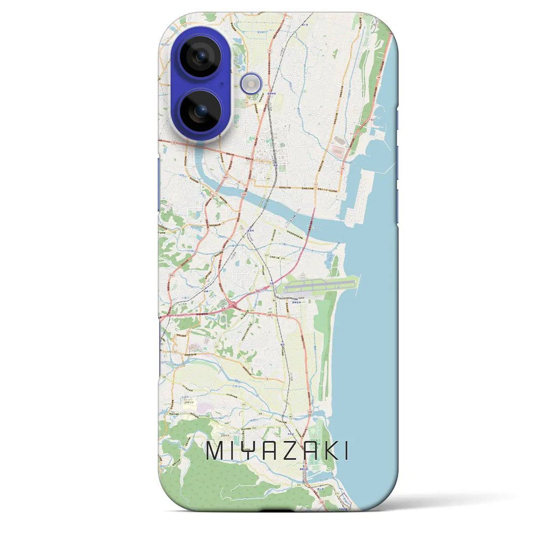 【宮崎（宮崎県）】地図柄iPhoneケース（バックカバータイプ）ナチュラル・iPhone 16 Pro Max 用