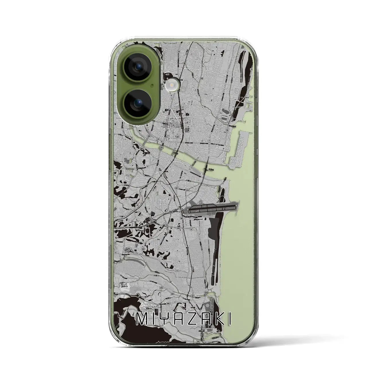 【宮崎（宮崎県）】地図柄iPhoneケース（クリアタイプ）