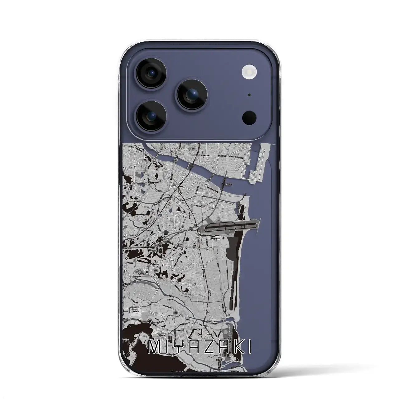 【宮崎（宮崎県）】地図柄iPhoneケース（クリアタイプ）モノトーン・iPhone 17 Pro Max 用