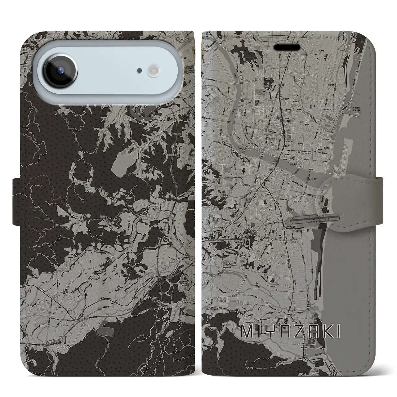 【宮崎（宮崎県）】地図柄iPhoneケース（手帳タイプ）