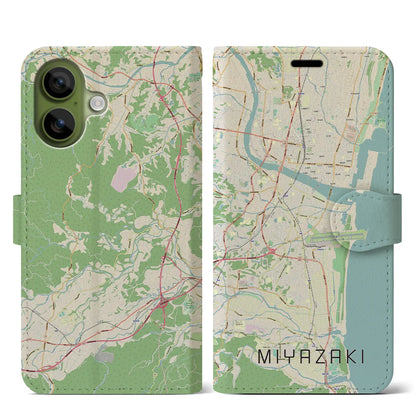 【宮崎（宮崎県）】地図柄iPhoneケース（手帳タイプ）