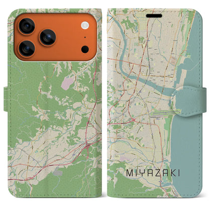 【宮崎（宮崎県）】地図柄iPhoneケース（手帳タイプ）