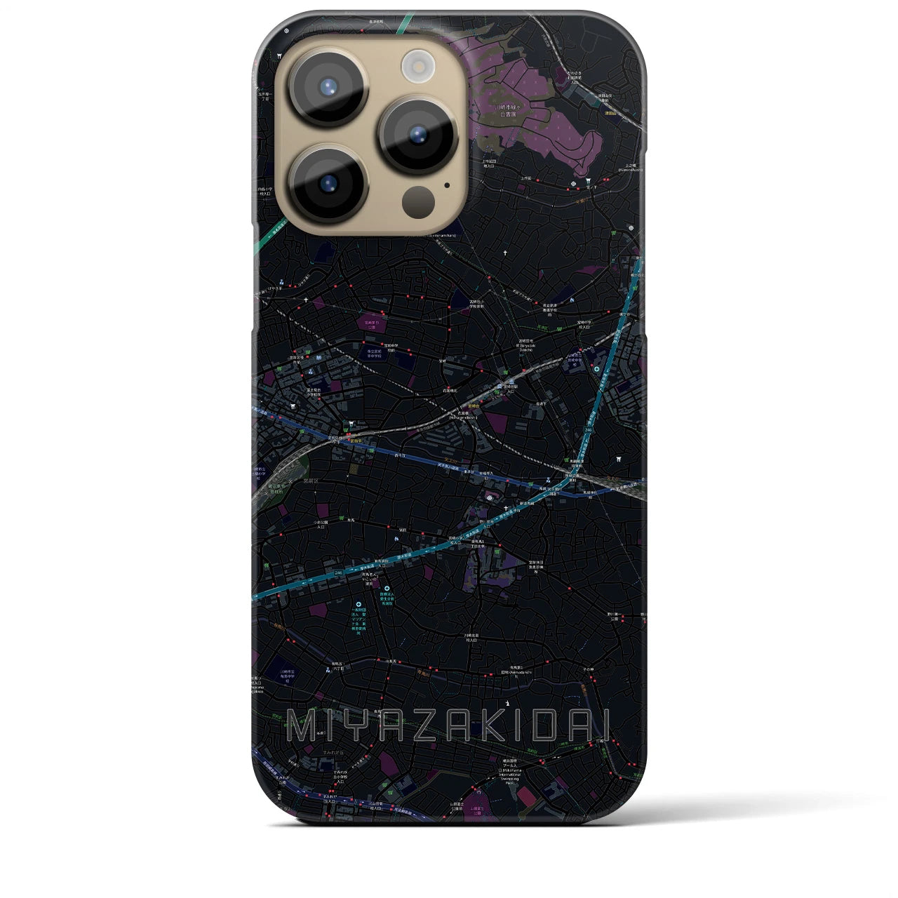 【宮崎台（神奈川県）】地図柄iPhoneケース（バックカバータイプ）