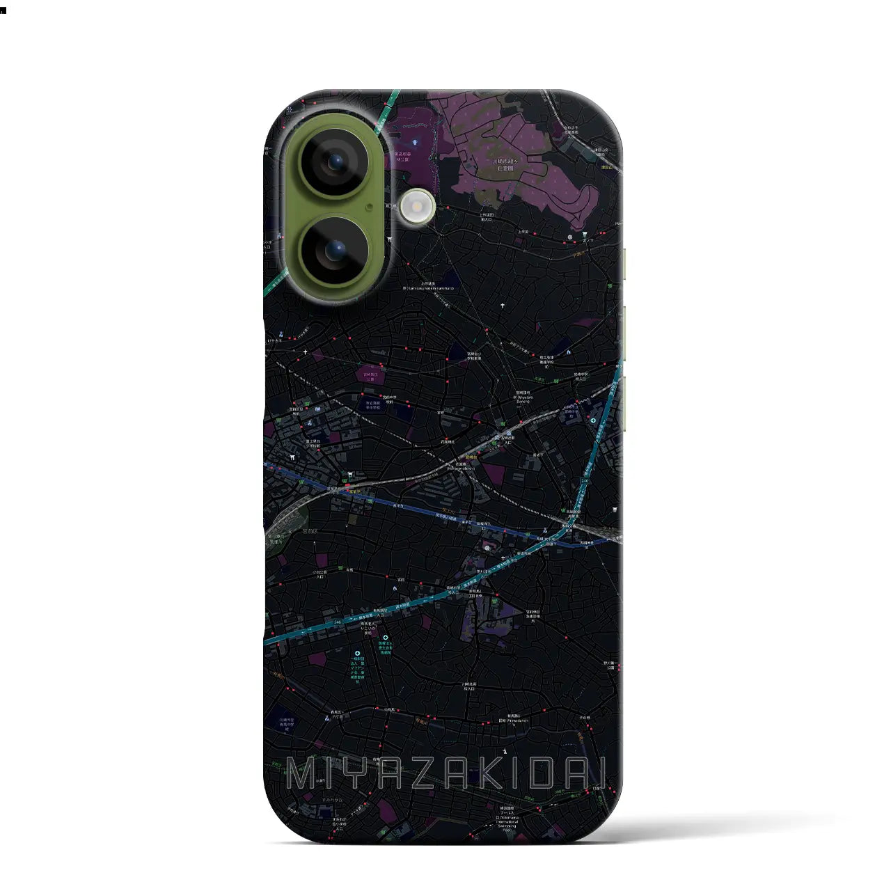 【宮崎台（神奈川県）】地図柄iPhoneケース（バックカバータイプ）