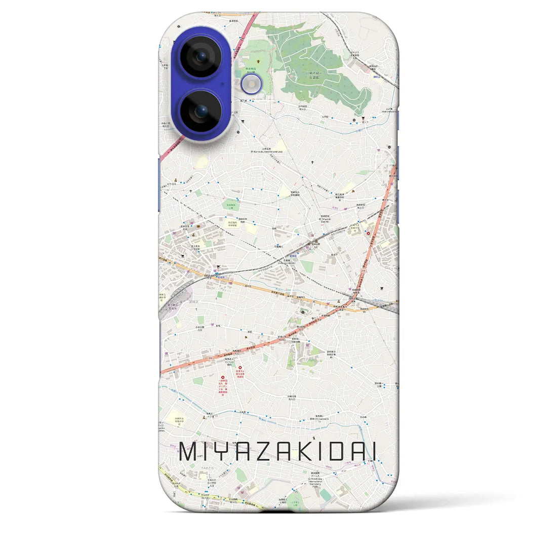 【宮崎台(神奈川県)】地図柄iPhoneケース(バックカバータイプ)ナチュラル・iPhone 16 Pro Max 用