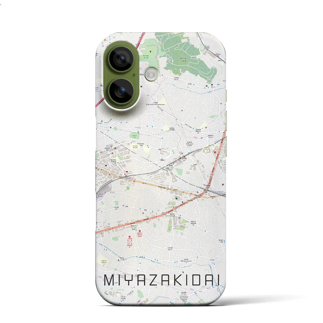 【宮崎台（神奈川県）】地図柄iPhoneケース（バックカバータイプ）ブラック・iPhone 17 Pro Max 用