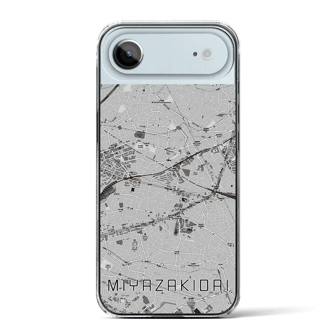 【宮崎台(神奈川県)】地図柄iPhoneケース(クリアタイプ)モノトーン・iPhone 17 Pro Max 用
