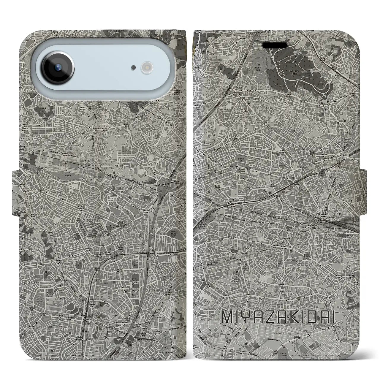 【宮崎台（神奈川県）】地図柄iPhoneケース（手帳タイプ）