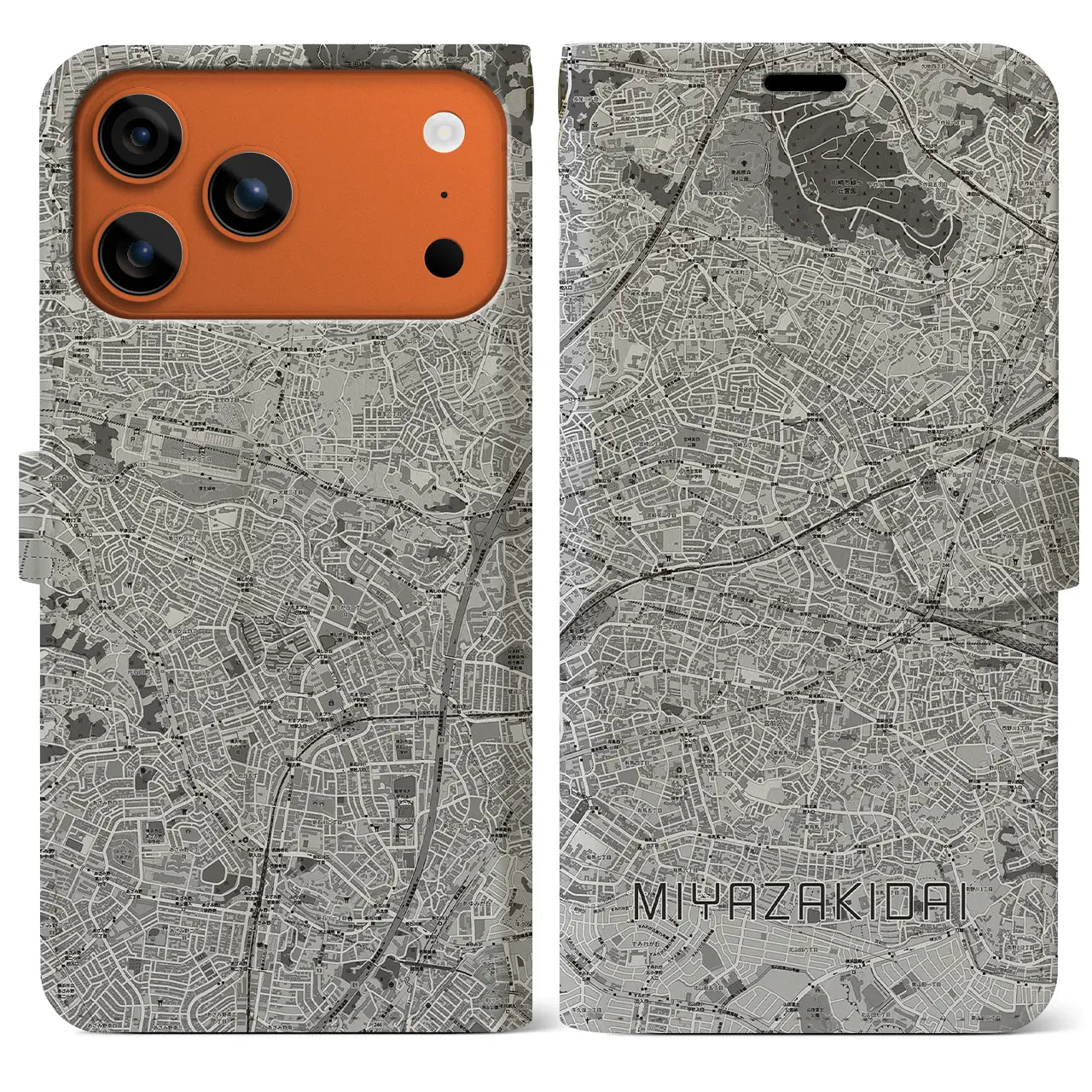 【宮崎台（神奈川県）】地図柄iPhoneケース（手帳タイプ）