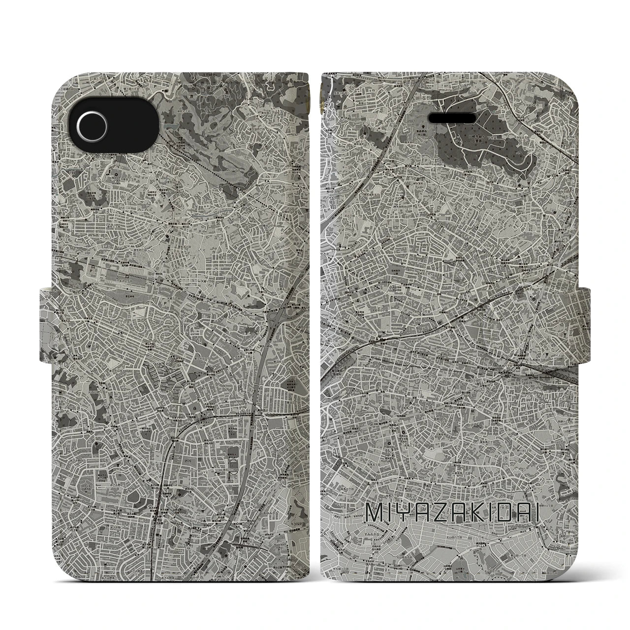 【宮崎台（神奈川県）】地図柄iPhoneケース（手帳タイプ）