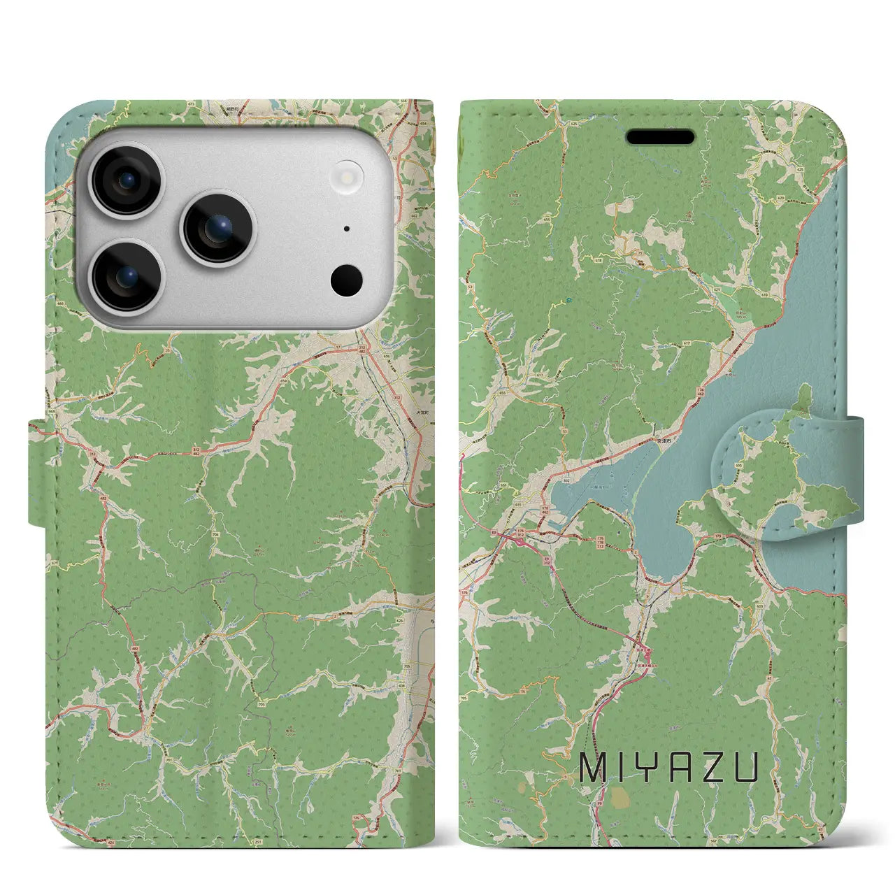 【宮津（京都府）】地図柄iPhoneケース（手帳タイプ）