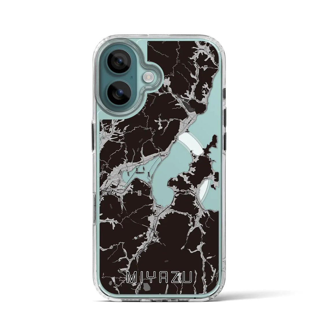 【宮津（京都府）】地図柄iPhoneケース（MagSafeタイプ）モノトーン・iPhone 16 Pro 用