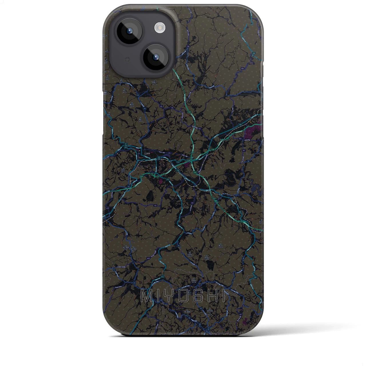 【三次（広島県）】地図柄iPhoneケース（バックカバータイプ）