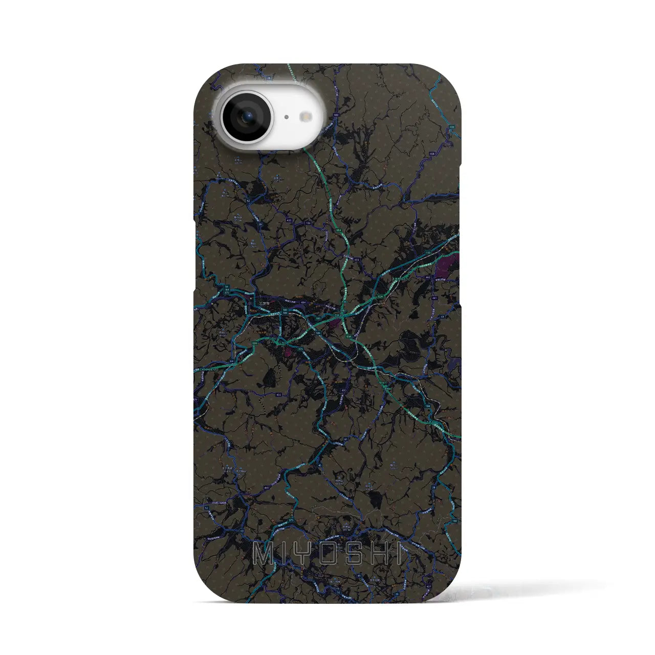 【三次（広島県）】地図柄iPhoneケース（バックカバータイプ）