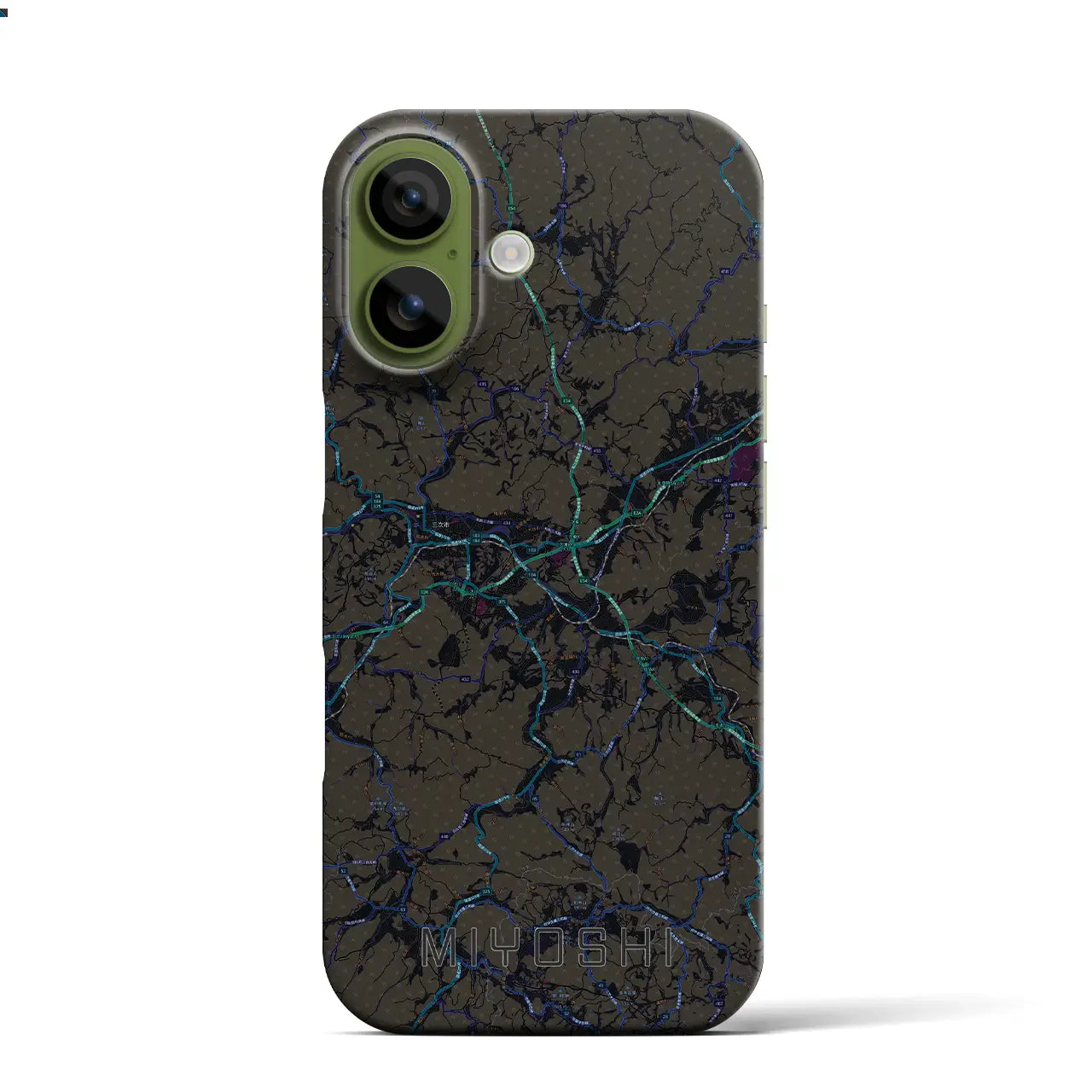 【三次（広島県）】地図柄iPhoneケース（バックカバータイプ）