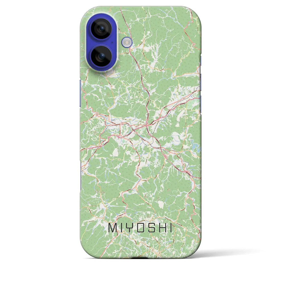 【三次(広島県)】地図柄iPhoneケース(バックカバータイプ)ナチュラル・iPhone 16 Pro Max 用