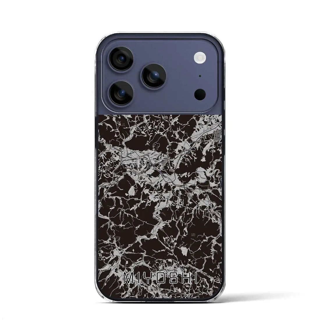 【三次（広島県）】地図柄iPhoneケース（クリアタイプ）モノトーン・iPhone 17 Pro Max 用