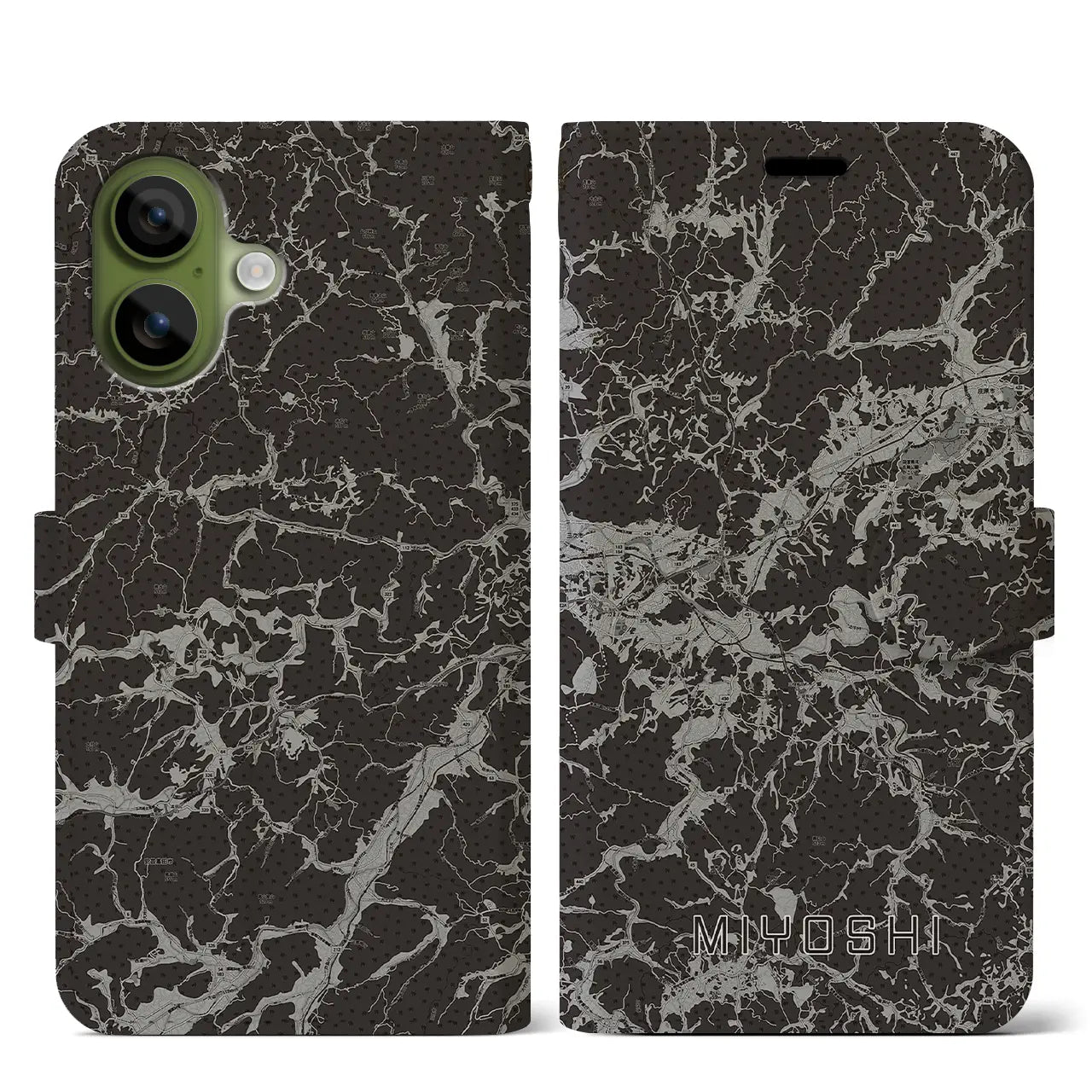 【三次（広島県）】地図柄iPhoneケース（手帳タイプ）