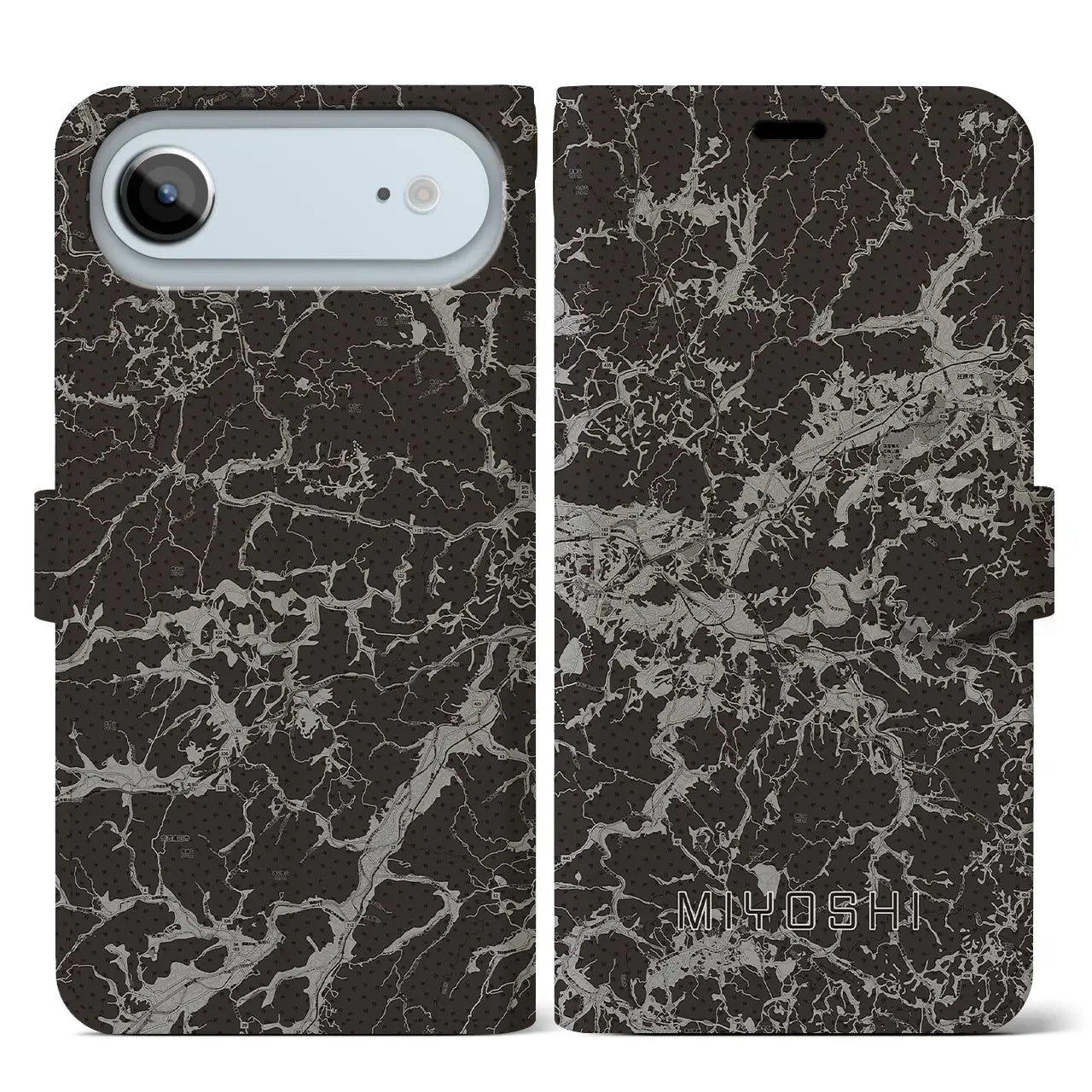 【三次（広島県）】地図柄iPhoneケース（手帳タイプ）