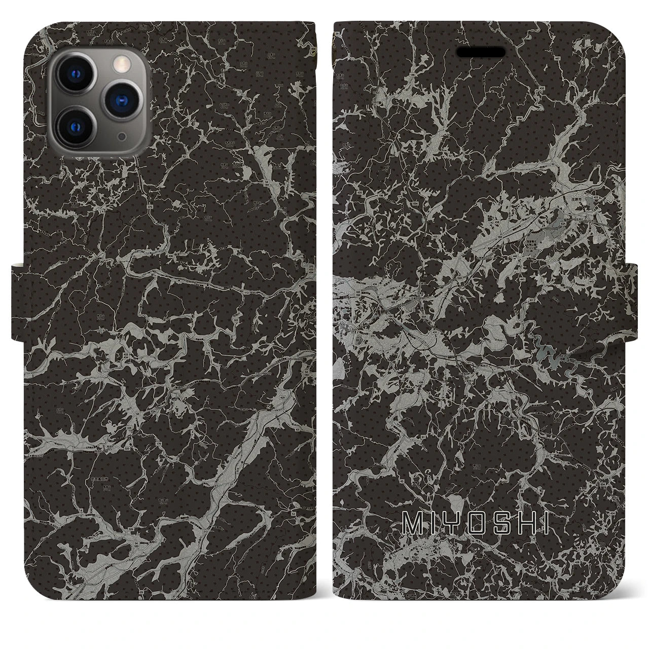 【三次（広島県）】地図柄iPhoneケース（手帳タイプ）