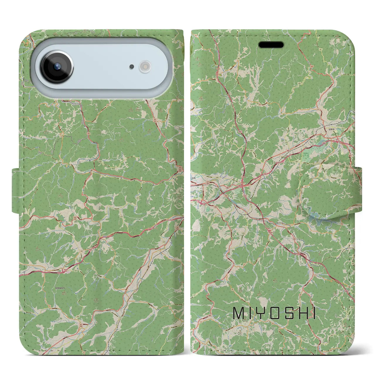 【三次（広島県）】地図柄iPhoneケース（手帳タイプ）
