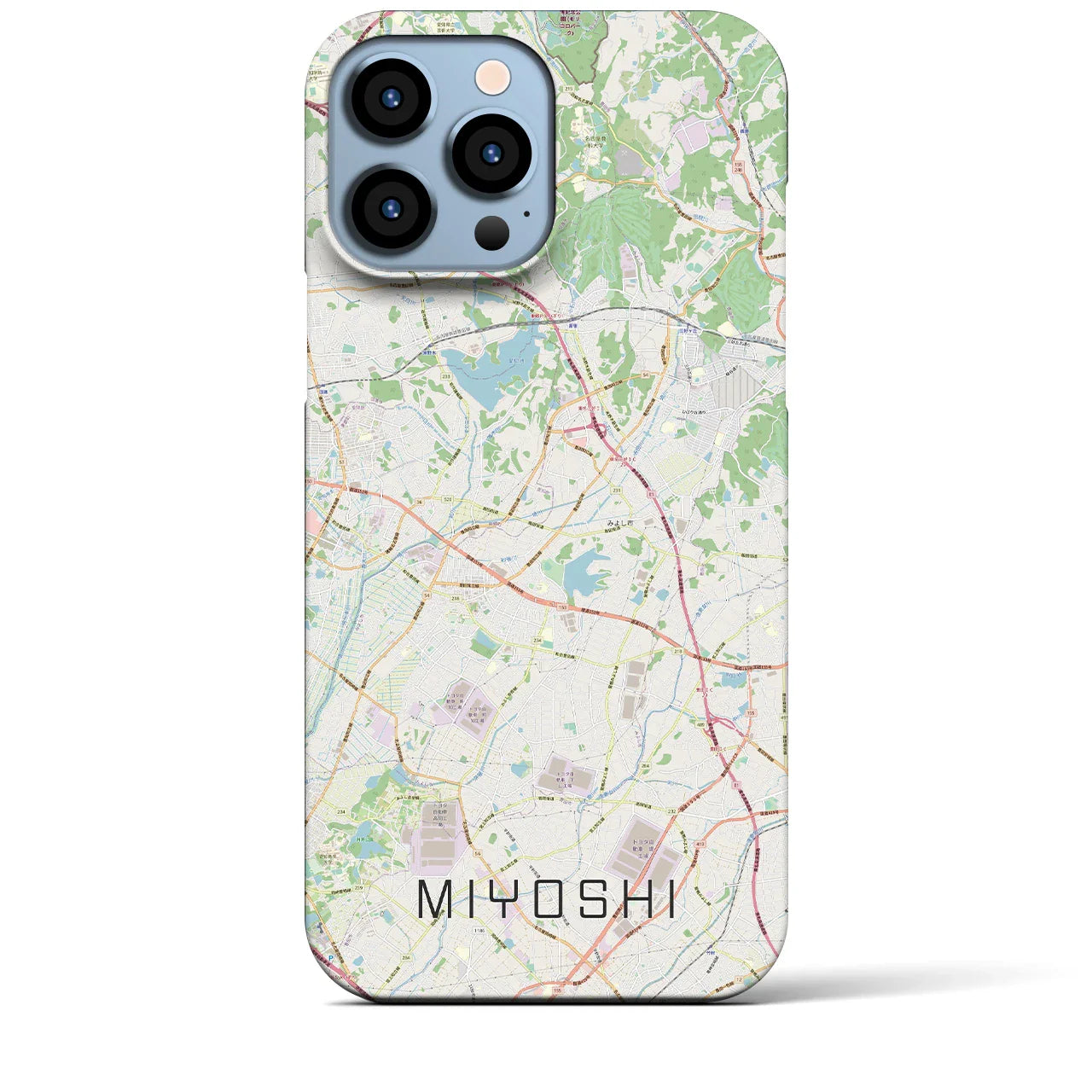 【みよし（愛知県）】地図柄iPhoneケース（バックカバータイプ）