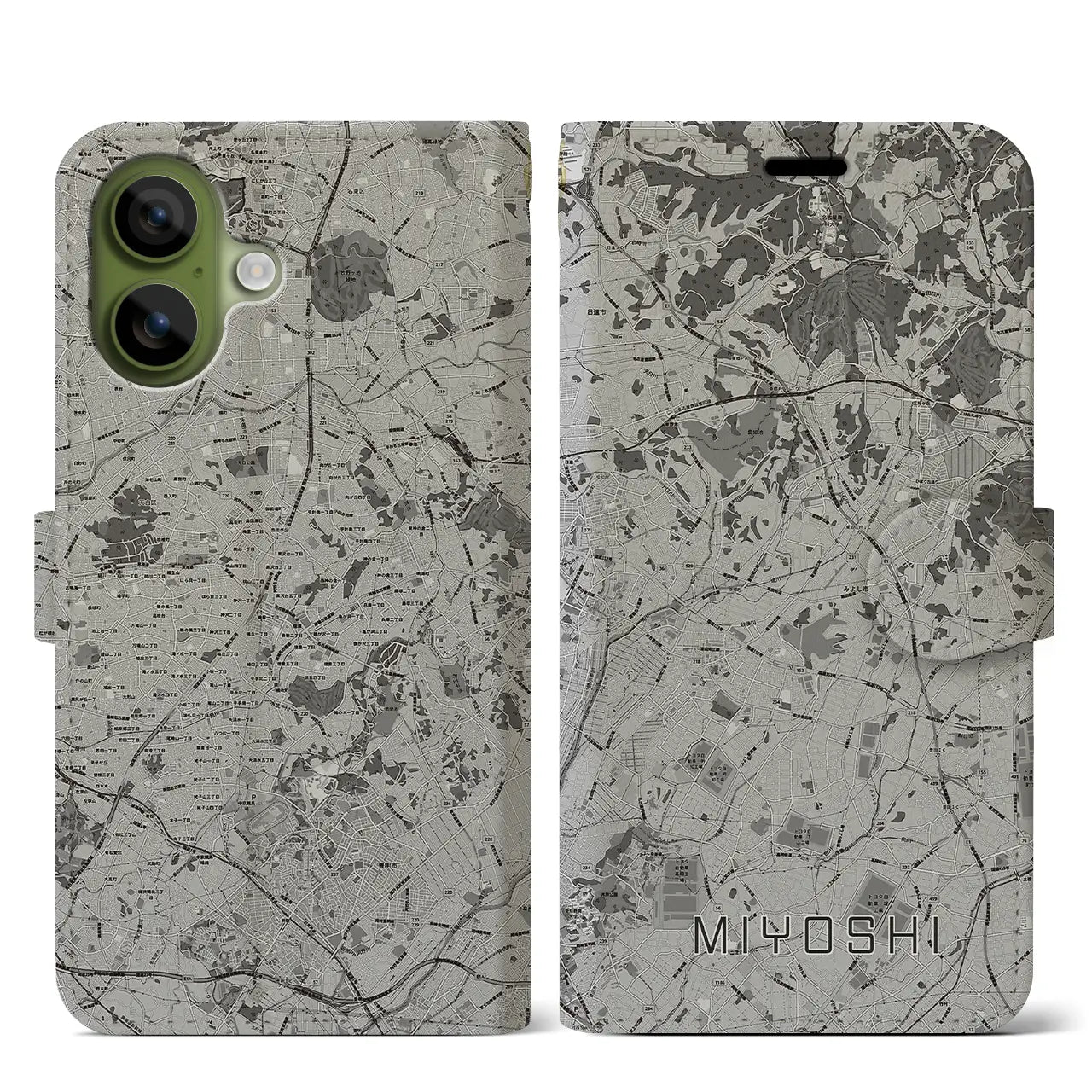 【みよし（愛知県）】地図柄iPhoneケース（手帳タイプ）
