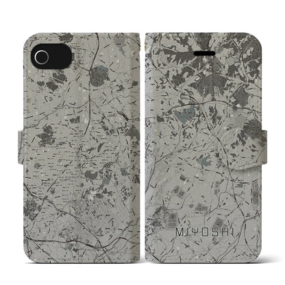 【みよし（愛知県）】地図柄iPhoneケース（手帳タイプ）モノトーン・iPhone SE（第3 / 第2世代） / 8 / 7 / 6s / 6 用