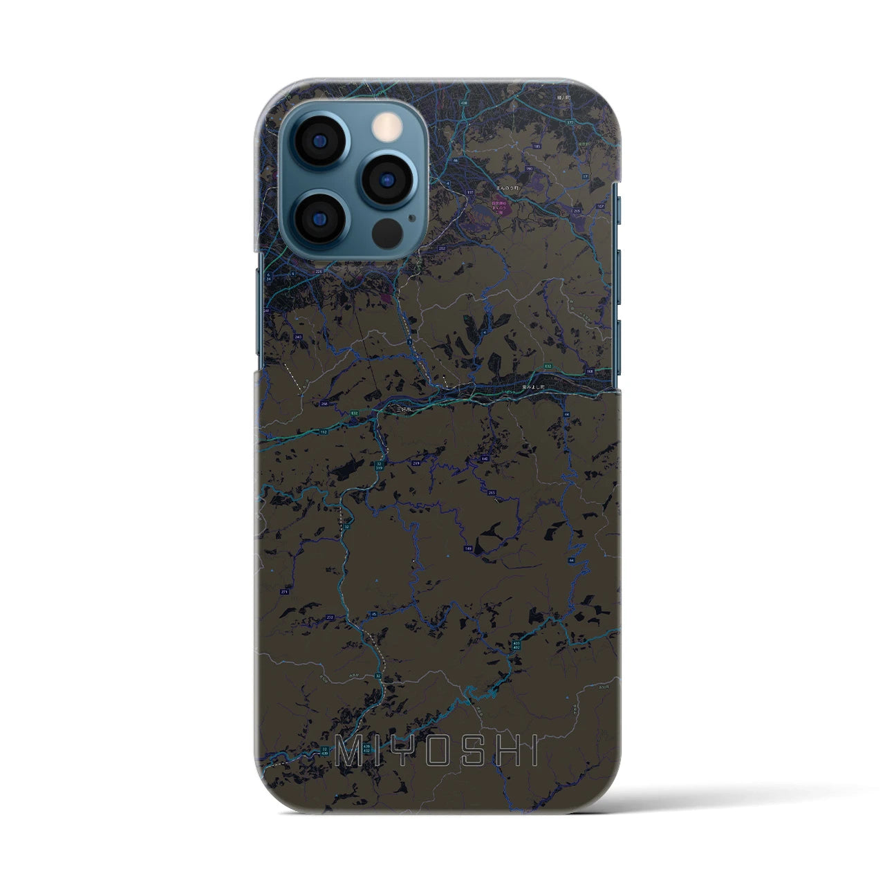 【三好（徳島県）】地図柄iPhoneケース（バックカバータイプ）