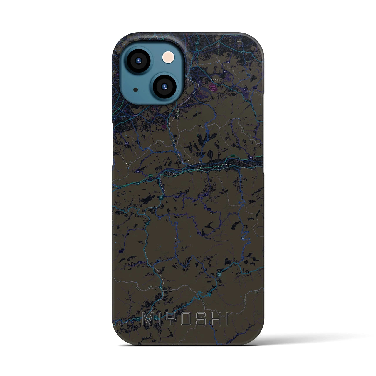 【三好（徳島県）】地図柄iPhoneケース（バックカバータイプ）