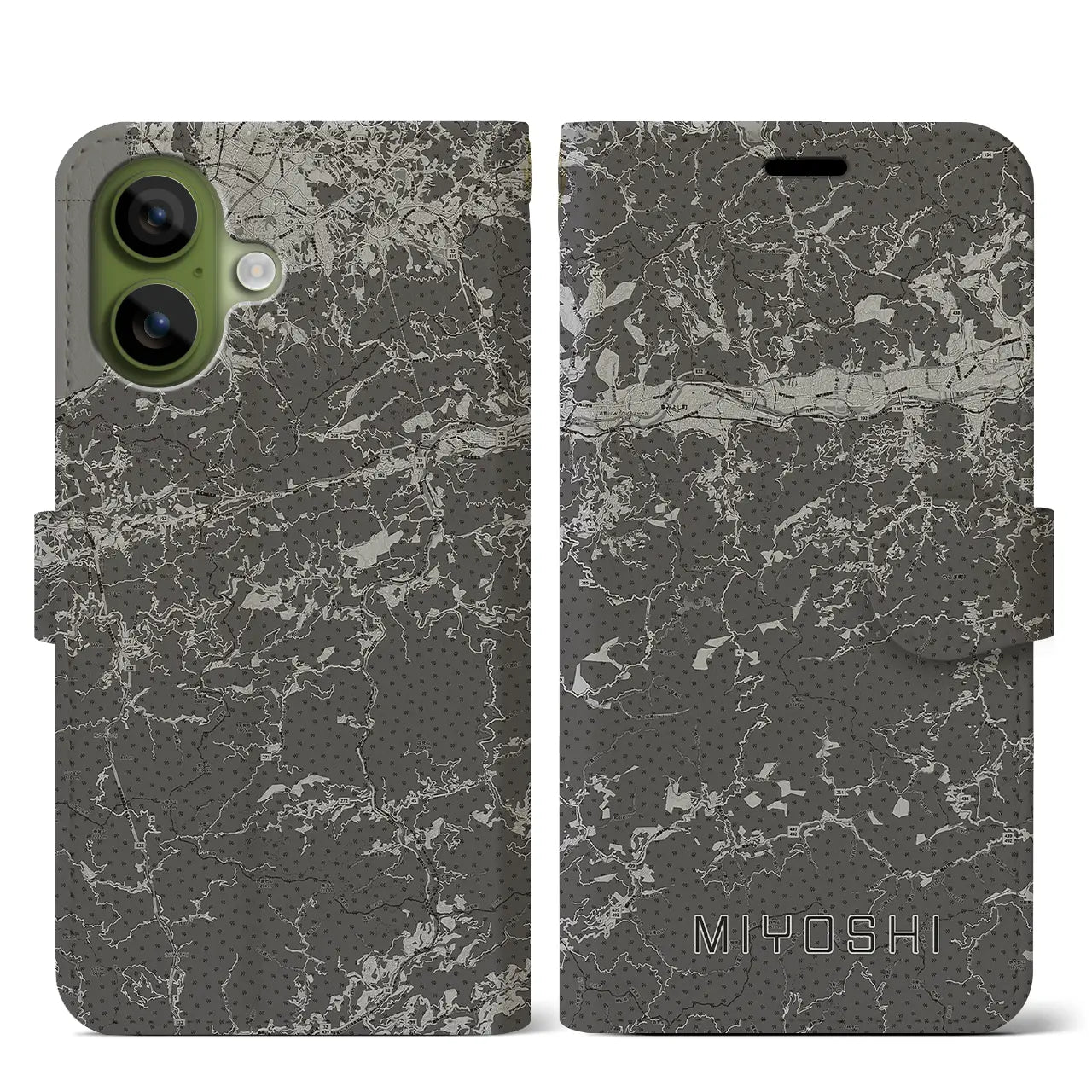 【三好（徳島県）】地図柄iPhoneケース（手帳タイプ）