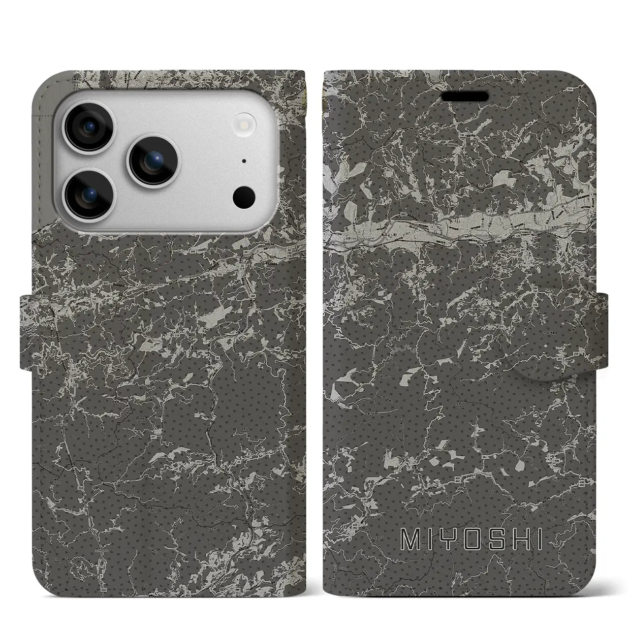 【三好（徳島県）】地図柄iPhoneケース（手帳タイプ）