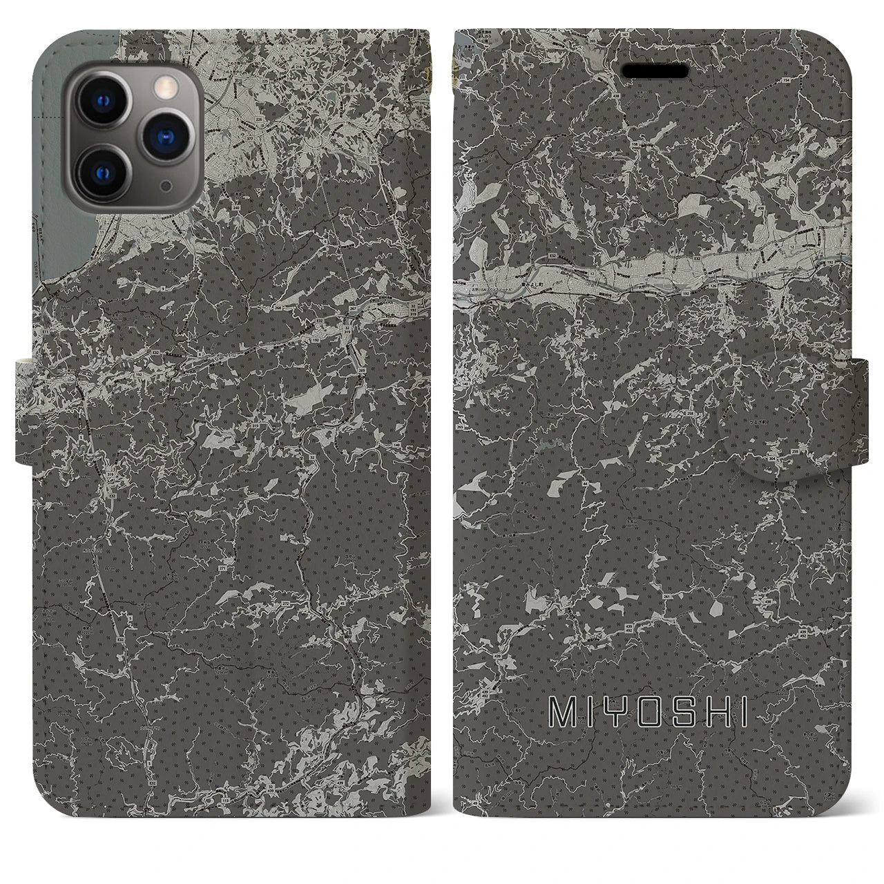 【三好（徳島県）】地図柄iPhoneケース（手帳タイプ）