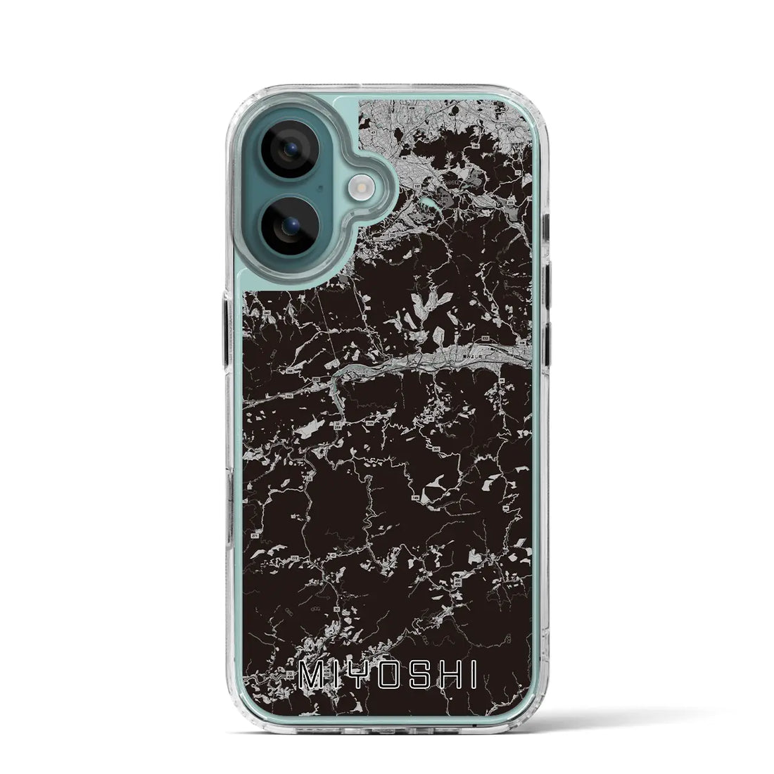 【三好（徳島県）】地図柄iPhoneケース（MagSafeタイプ）モノトーン・iPhone 16 Pro 用