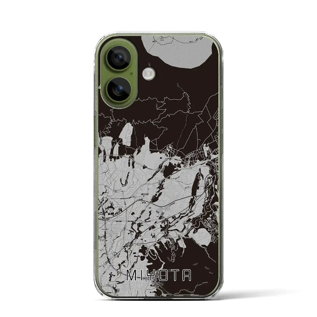 【御代田(長野県)】地図柄iPhoneケース(クリアタイプ)モノトーン・iPhone 17 Pro Max 用