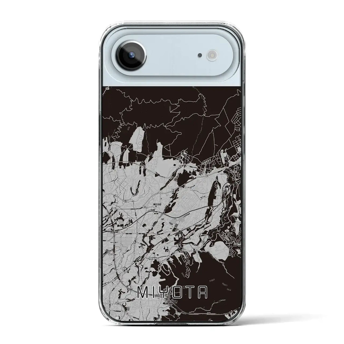 【御代田（長野県）】地図柄iPhoneケース（クリアタイプ）モノトーン・iPhone 17 Pro Max 用