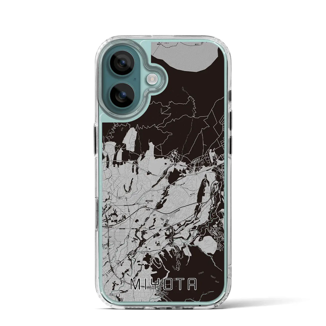 【御代田（長野県）】地図柄iPhoneケース（MagSafeタイプ）モノトーン・iPhone 16 Pro 用