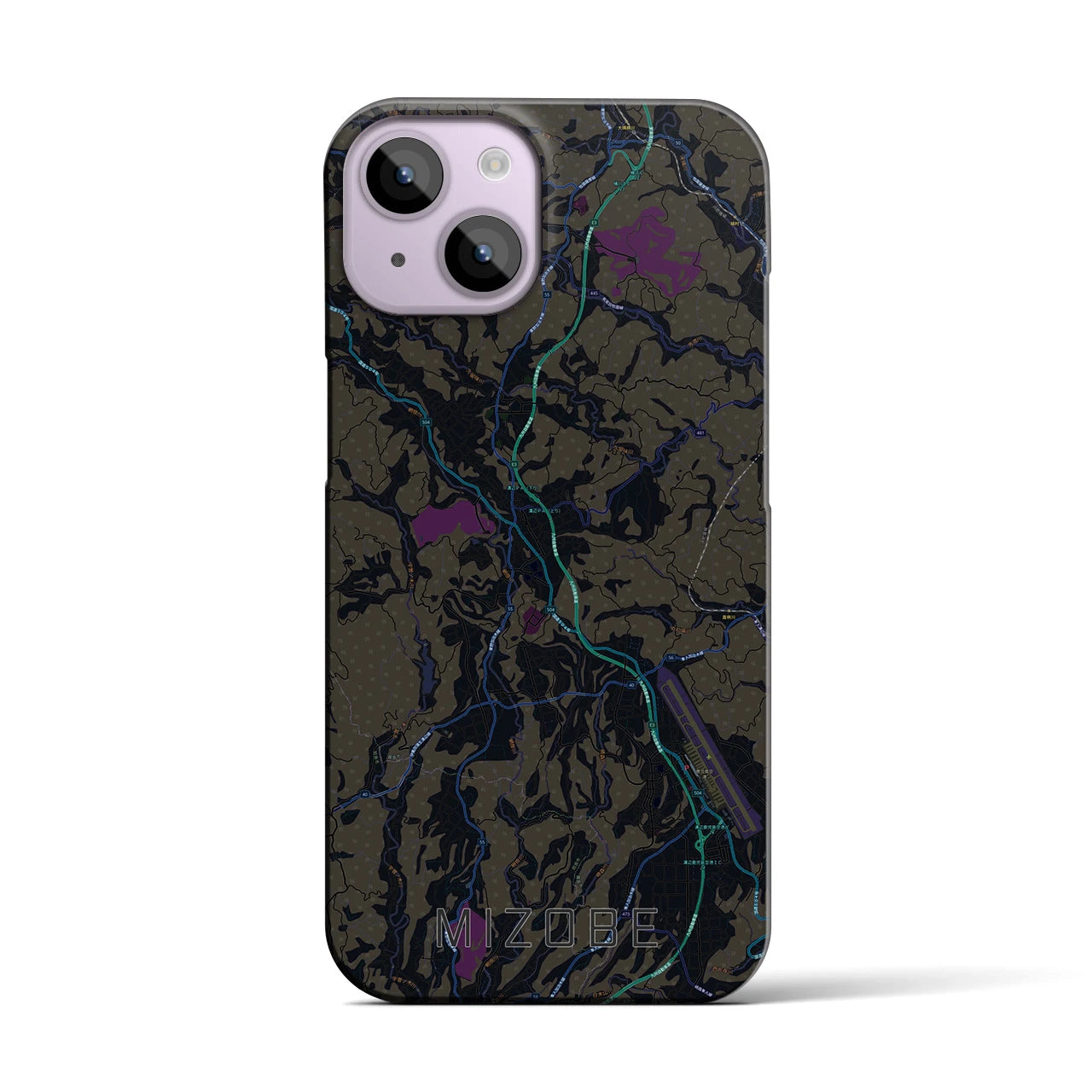 【溝辺（鹿児島県）】地図柄iPhoneケース（バックカバータイプ）