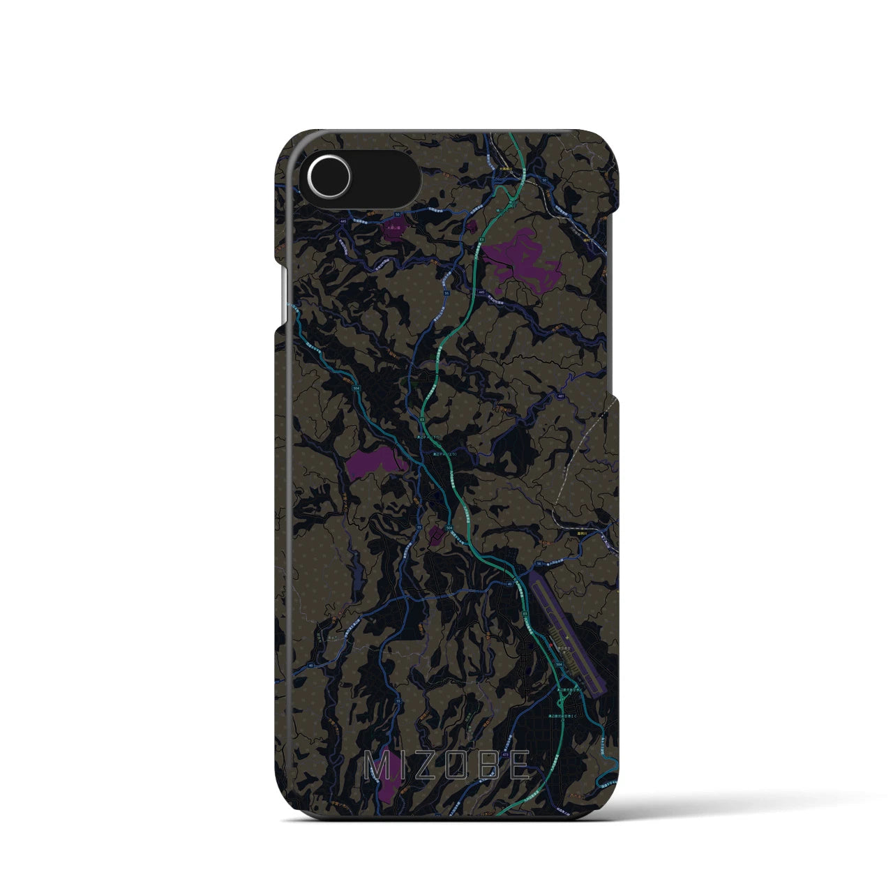 【溝辺（鹿児島県）】地図柄iPhoneケース（バックカバータイプ）